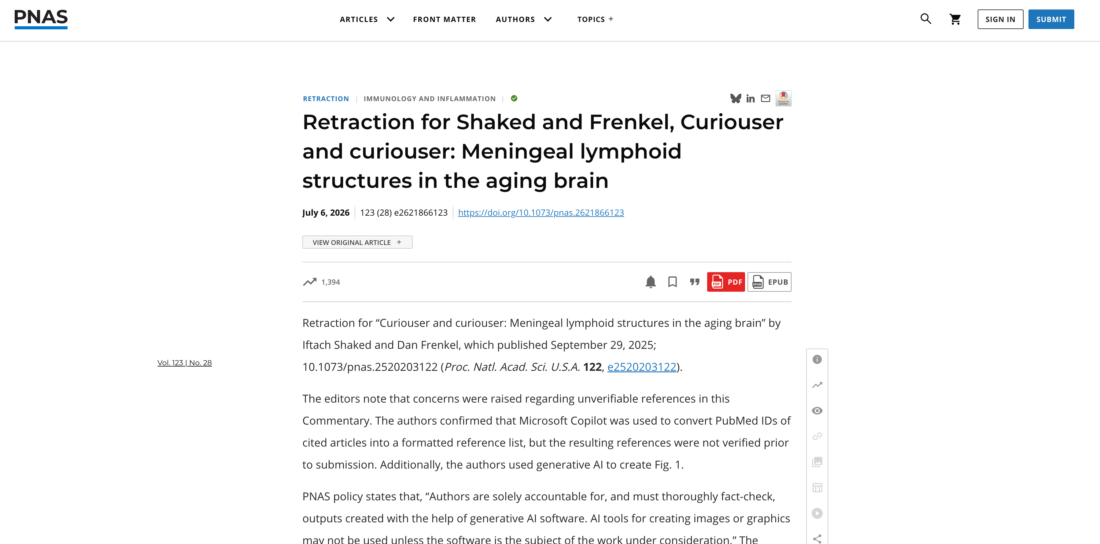 PNAS 撤稿通报
